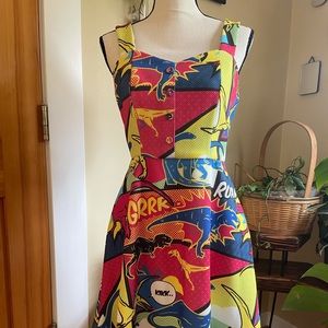Comic Book Dinosaur Dress NWOT